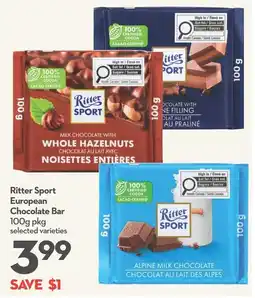 Longo's Ritter Sport European Chocolate Bar offer