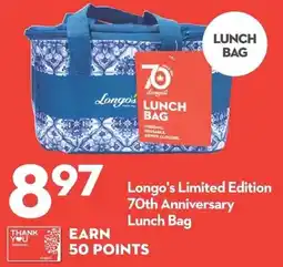 Longo's Longo's limited edition 70th anniversary lunch bag offer