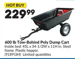 Princess Auto 600 lb Tow-Behind Poly Dump Cart offer