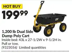 Princess Auto Cat 1,200 lb Dual Side Dump Poly Cart offer