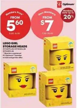 Real Canadian Superstore LEGO girl storage heads offer