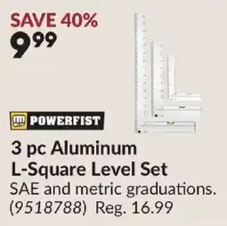 Princess Auto Powerfist 3 pc Aluminum L-Square Level Set offer