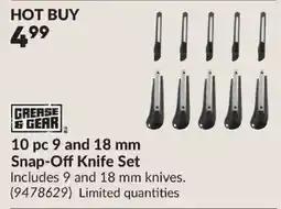 Princess Auto Grease & Gear 10 pc 9 and 18 mm Snap-Off Knife Set offer