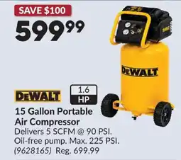 Princess Auto DeWalt 15 Gallon Portable Air Compressor offer