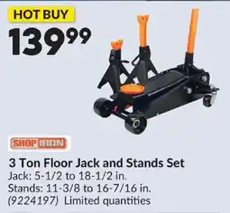 Princess Auto Shop Iron 3 Ton Floor Jack and Stands Set offer