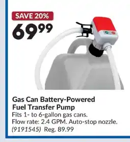 Princess Auto Gas Can Battery-Powered Fuel Transfer Pump offer