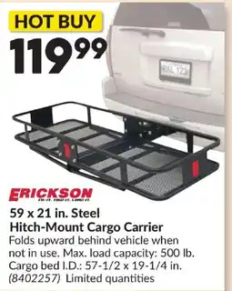 Princess Auto Erickson hitch-mount cargo carrier offer