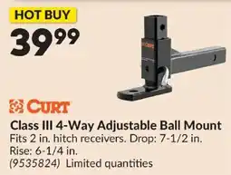 Princess Auto Curt class iii 4-way adjustable ball mount offer