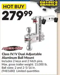 Princess Auto Aluma-tow class iv/v dual adjustable aluminum ball mount offer