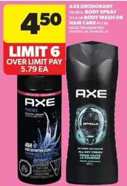 Real Canadian Superstore Axe deodorant body spray or hair care offer