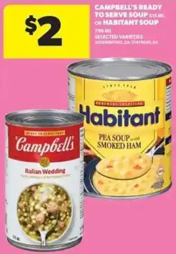 Real Canadian Superstore Campbell's ready to serve soup or habitant soup offer