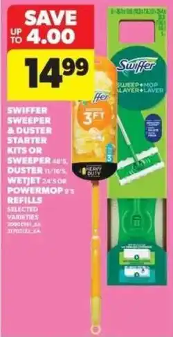 Real Canadian Superstore Swiffer sweeper & duster starter kits or sweeper 48's, duster 11/16's or wetjet 24's or powermop 6's offer