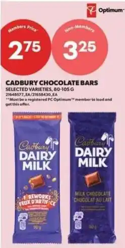 Real Canadian Superstore Cadbury chocolate bars offer