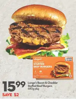 Longo's Longo's bacon & cheddar stuffed beef burgers offer