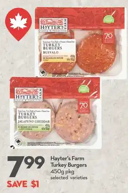Longo's Hayter's Farm Turkey Burgers offer