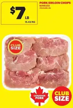 Real Canadian Superstore Pork sirloin chops boneless offer