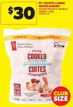 Real Canadian Superstore PC peeled cooked pacific white shrimp offer
