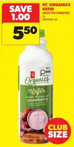 Real Canadian Superstore PC Organics Kefir strawberry offer