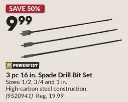Princess Auto Powerfist 16 in. Spade Drill Bit Set offer