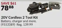 Princess Auto 20v cordless 2 tool kit offer