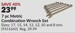 Princess Auto 7 pc Metric Combination Wrench Set offer