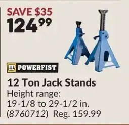 Princess Auto Powerfist 12 Ton Jack Stands offer