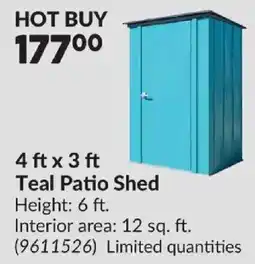 Princess Auto Teal Patio Shed offer