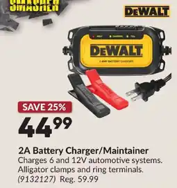 Princess Auto DeWalt 2A Battery Charger/Maintainer offer