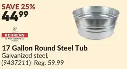 Princess Auto Behrens 17 Gallon Round Steel Tub offer