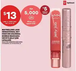 Real Canadian Superstore Maybelline lash sensational sky high or colossal bubble mascara or nyx jelly job lipgloss offer