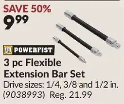 Princess Auto Powerfist 3 pc Flexible Extension Bar Set offer