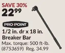 Princess Auto Pro Point 1/2 in. dr x 18 in. Breaker Bar offer