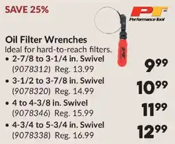 Princess Auto Performance Tool oil filter wrenches offer