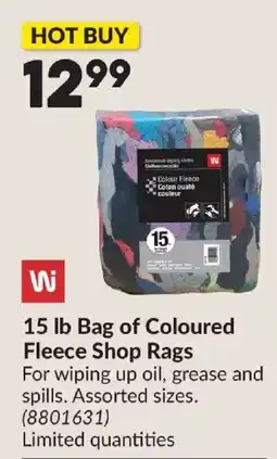 Princess Auto W 15 lb Bag of Coloured Fleece Shop Rags offer