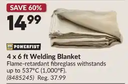 Princess Auto Powerfist 4 x 6 ft Welding Blanket offer