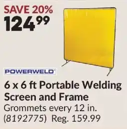Princess Auto Powerweld 6 x 6 ft Portable Welding Screen and Frame offer