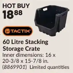 Princess Auto Tactix 60 Litre Stacking Storage Crate offer