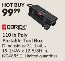 Princess Auto Qbrick system 110 lb poly portable tool box offer