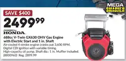 Princess Auto Honda 688cc V-Twin GX630 OHV Gas Engine offer