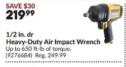 Princess Auto DeWalt 1/2 in. dr Heavy-Duty Air Impact Wrench offer