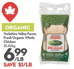 Longo's Yorkshire Valley Farms Fresh Organic Whole Chicken offer
