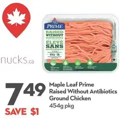 Longo's Maple Leaf Prime Ground Chicken offer