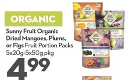 Longo's Sunny Fruit Organic Dried Mangoes Plums or Figs Fruit Portion Packs offer