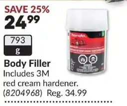 Princess Auto Bondo body filler offer
