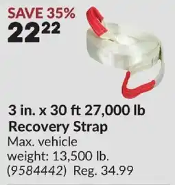 Princess Auto Recovery Strap offer