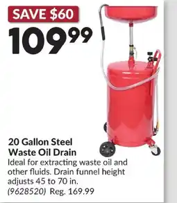 Princess Auto 20 Gallon Steel Waste Oil Drain offer