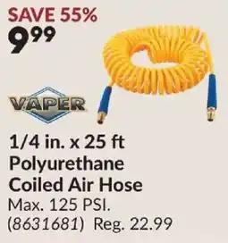 Princess Auto Vaper polyurethane coiled air hose offer