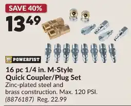 Princess Auto Powerfist 16 pc 1/4 in. M-Style Quick Coupler/Plug Set offer
