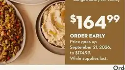 Longo's Longos gravy for turkey offer
