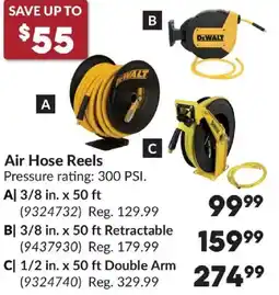 Princess Auto DeWalt air hose reels offer